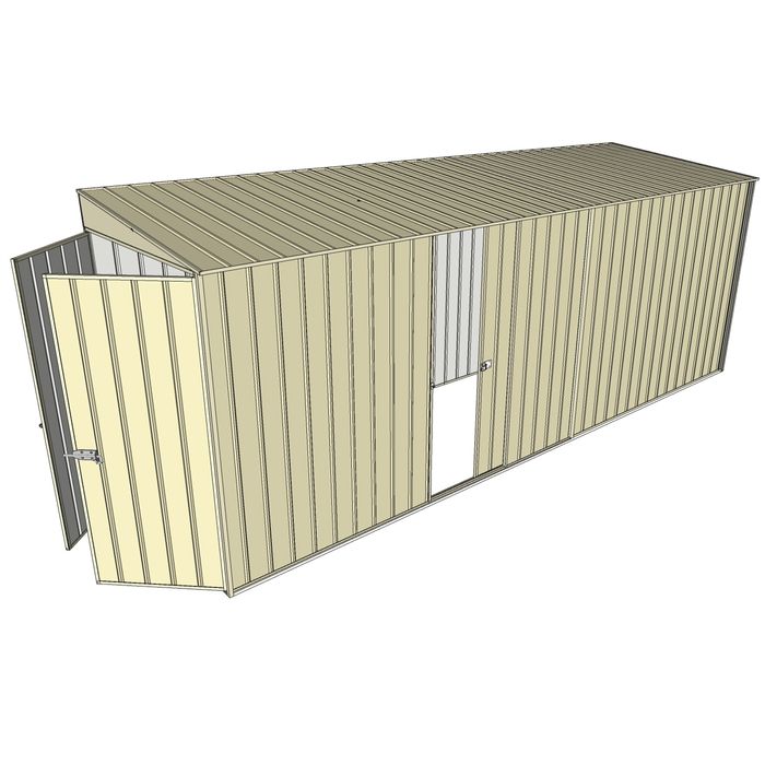 Build-a-Shed 1.5 x 5.2 x 2m Single Sliding Side Door Skillion Shed - Cream