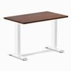 Desky Fixed Height Mini Red Walnut Rubberwood Desk 1000 x 600mm White Frame
