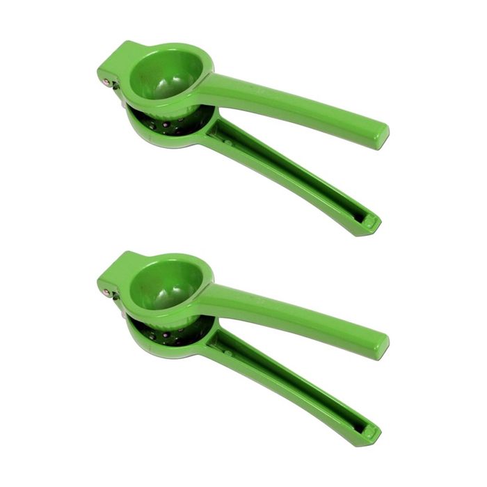 2x Appetito Heavy Duty Plup/Pip Free Cast Alloy Citrus/Lime Squeezer - Green