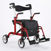 Altus Hybrid Duo 2-in-1 Mobility Rollator and Transit Wheelchair Combo Red Frame - Red
