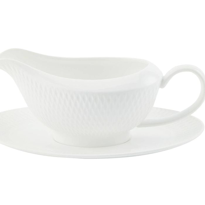 Maxwell And Williams Gravy Boat With Saucer Diamond Porcelain 480ml Gift Boxed