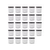 Argon Tableware 90ml Glass Jam Jars With Airtight Black Lids - Set Of 24 Empty Screw Top Kitchen Storage Preserving Jar