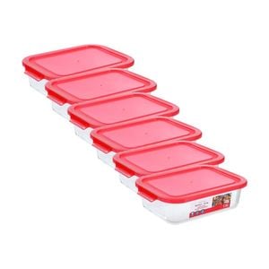6PK Lemon and Lime Yorkshire Glass Rectangle Quick Seal Container 1.5L Food Safe