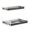 Catzon 2-Tier Countertop Organizer Shelf Acrylic for Bathroom Kitchen-Grey