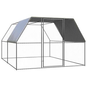 vidaXL Chicken Cage Hen House Poultry Coop Enclosure Backyard Galvanised Steel 3x4x2 m