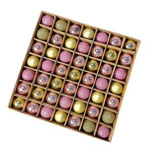 Catzon 49 Pcs Mini Christmas Balls 3CM Shiny & Matte Shatterproof Bauble for Party Decor-Set4