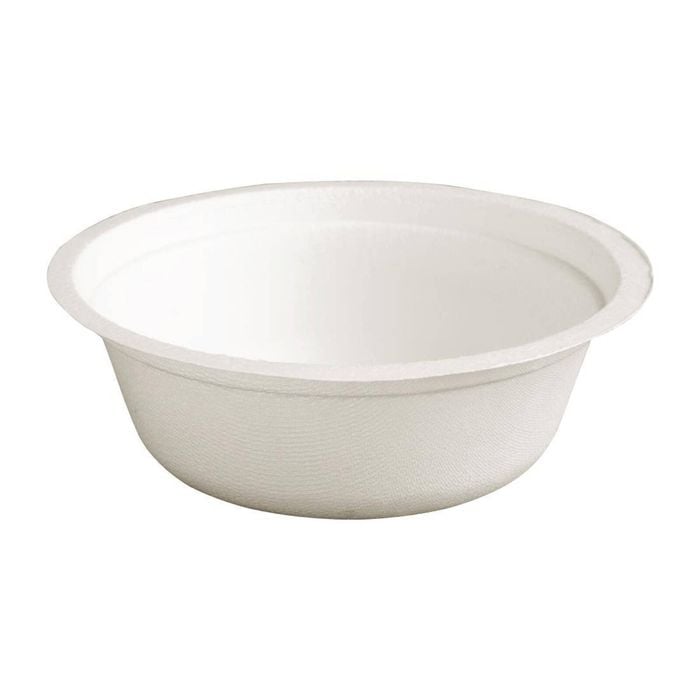 Fiesta Green Bagasse Round Bowls White 12oz Pack of 50