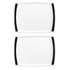 2x Dexas Concave Silicone 20x28cm Cutting Board Vegetable Chopping Rectangle WHT