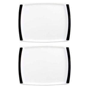 2x Dexas Concave Silicone 20x28cm Cutting Board Vegetable Chopping Rectangle WHT