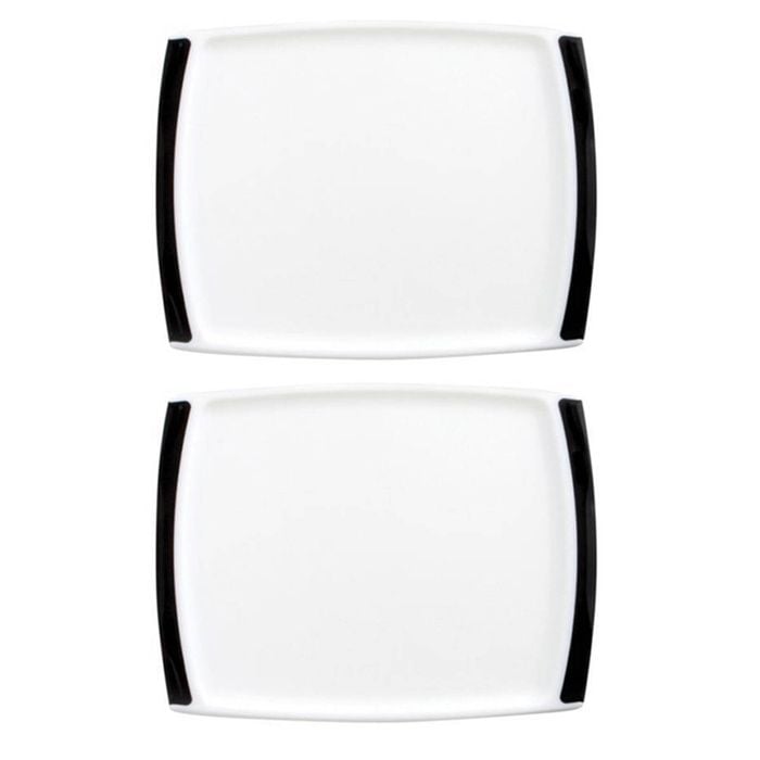 2x Dexas Concave Silicone 20x28cm Cutting Board Vegetable Chopping Rectangle WHT
