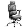 Homfurn Ergonomic Office Chair Footrest Grey Comfortable Adjustable Supportive Home Use