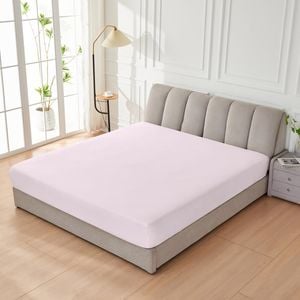 LINENOVA Deep Pocket Ultra-Soft Microfibe Fitted Sheet - Double, Light pink