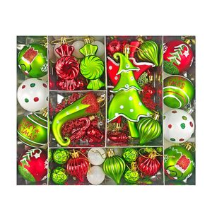 Catzon 82 Pcs Christmas Ball Ornaments with Xmas Tree Snowflakes for Home Decor