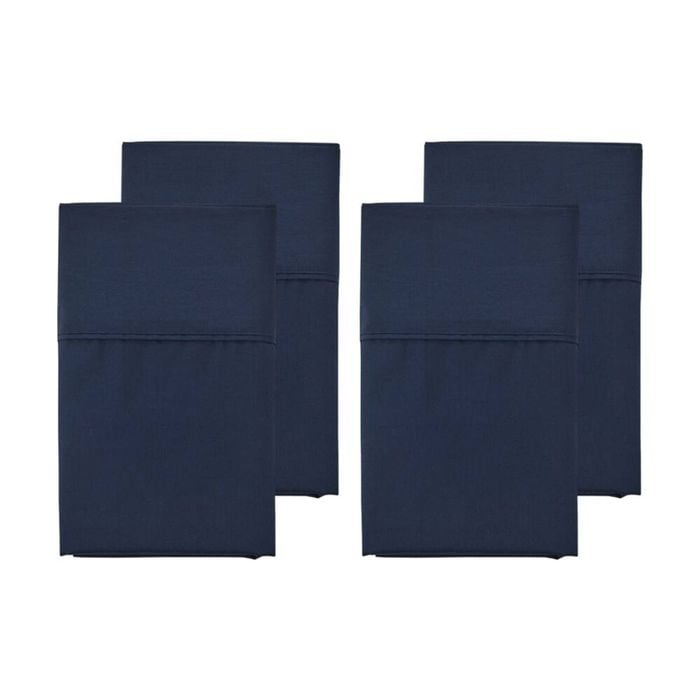 2x 2pc Grosvenor House 500TC Egyptian Cotton Standard Pillowcases Navy Blue