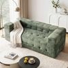 Homfurn 2-seater Boneless Sofa – Chenille Fabric, High-density Foam, No Assembly, 360kg Capacity, Green