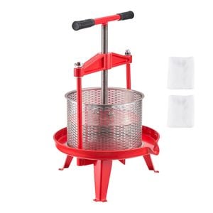 Vevor 2.38 Gal Fruit Wine Press Red Stainless Steel Basket With Cross-beam And Triangular Structure