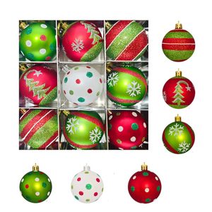 Catzon 9 Pcs Christmas Balls 6CM Shatterproof Ornaments for Home Party Holiday-Set 4