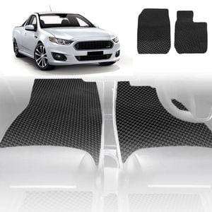 6D Diamond Car Floor Mats for Ford Falcon Ute 2008-2016-Front Set-Black-Outback GT