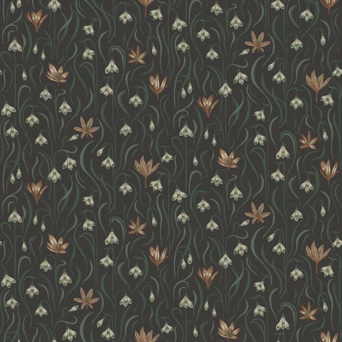 Wallpaper Trader Signe Wallpaper Roll 10.05m X 53cm, Charcoal