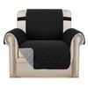 Smarcute 1 Seater Quilted Reversible Sofa Cover with Straps Black
