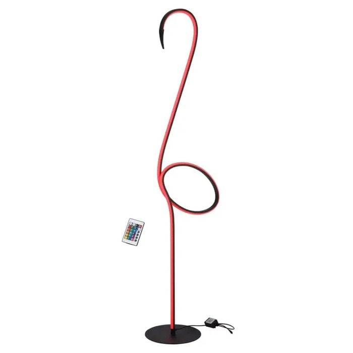 Telbix Roseus Modern Standing Floor Lamp Light Foot Switch Aluminium Metal Black