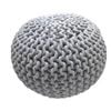 Braided Ottoman Pouffe - Braided Ottoman Light Grey