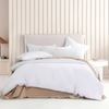 CleverPolly Vintage Washed Microfibre Quilt Cover Set- White - Super King