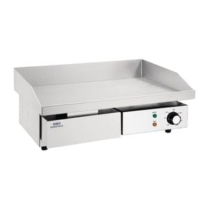 Nisbets Essentials Steel Plate Countertop Griddle Electric 3kw 550x430x230mm Commercial Kitchen Cooking Equipment