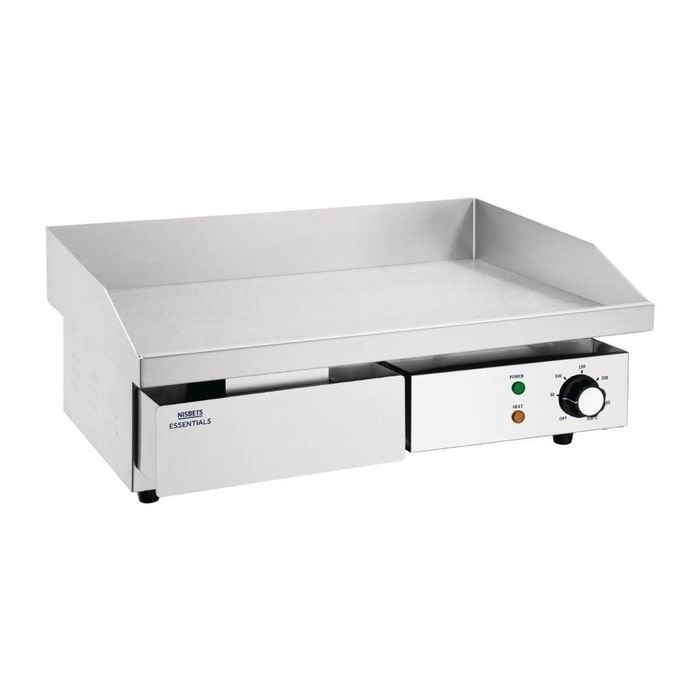 Nisbets Essentials Steel Plate Countertop Griddle Electric 3kw 550x430x230mm Commercial Kitchen Cooking Equipment