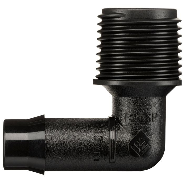 Pope 13 x 15mm Barbed Male Single Threaded Elbow