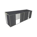 Build-a-Shed 1.5 x 6 x 2m Sliding Door Tunnel Shed with 3 Sliding Side Doors - Grey