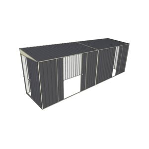 Build-a-Shed 1.5 x 6 x 2m Sliding Door Tunnel Shed with 3 Sliding Side Doors - Grey