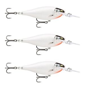 3x Rapala 7.5cm Shad Rap Elite (Floating) Fishing Lures - Gilded Glass Ghost