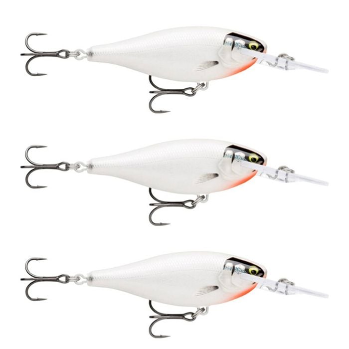 3x Rapala 7.5cm Shad Rap Elite (Floating) Fishing Lures - Gilded Glass Ghost