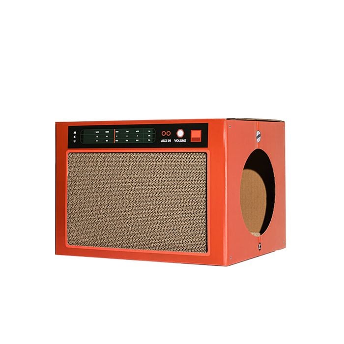 Pawzcity 45cm Cardboard Vintage Speaker Cat/Kitten Scratching House A