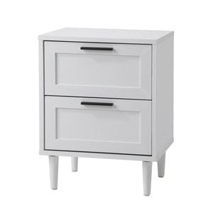 Oikiture Bedside Table Nightstand White