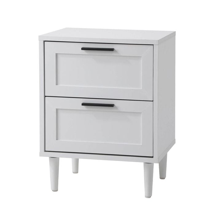 Oikiture Bedside Table Nightstand White