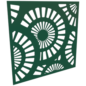 ProtectorAl 300-1200mm x 300-1200mm Dark Green/Gloss White Sunburst Unframed Composite Deco Panel