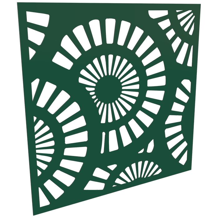 ProtectorAl 300-1200mm x 300-1200mm Dark Green/Gloss White Sunburst Unframed Composite Deco Panel
