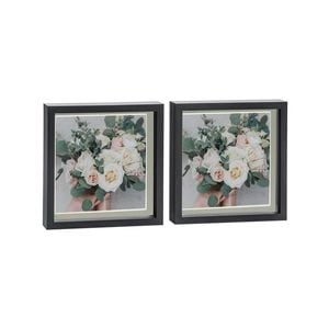 Nicola Spring 10" x 10" Black 3D Box Photo Frames - 8" x 8" Mount - Pack of 2