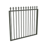 ProtectorAl 1201 - 1500 x 1200mm Woodland Grey Aluminium Garden Gate Spear Top