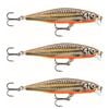 3x Rapala 8cm Flat Rap Floating Shallow Diving Fishing Lures - Seluang