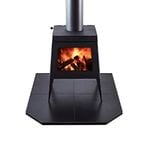 Scandia 1200mm x 1050mm Black Ceramic Tile Hearth