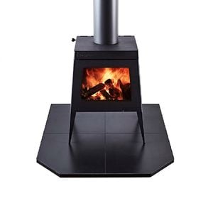 Scandia 1200mm x 1050mm Black Ceramic Tile Hearth