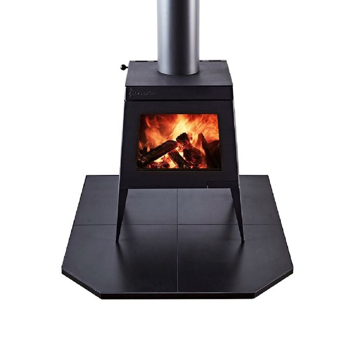 Scandia 1200mm x 1050mm Black Ceramic Tile Hearth