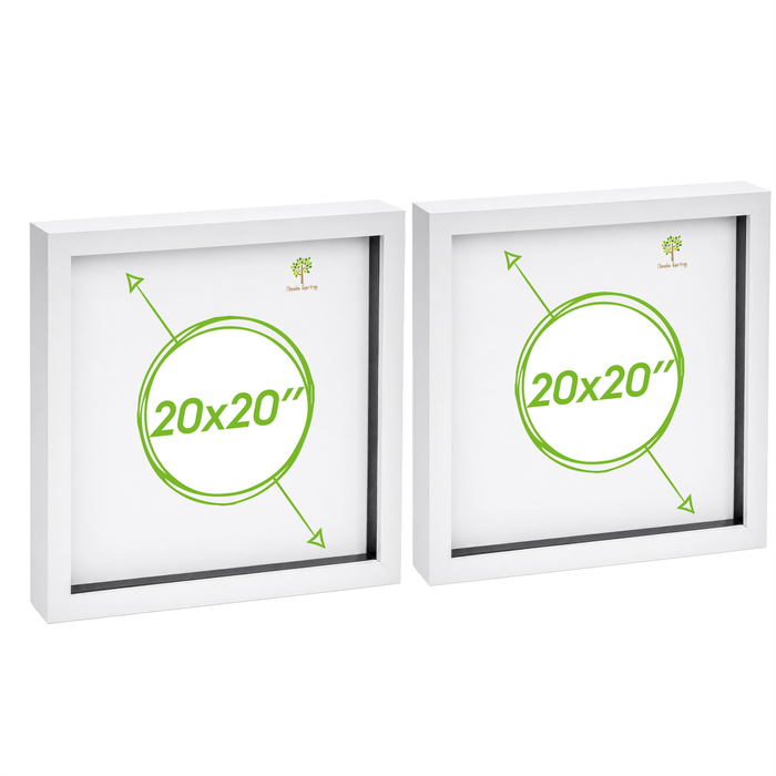 Nicola Spring Acrylic 3d Box Photo Frames - 20" X 20"  - White - Pack Of 2