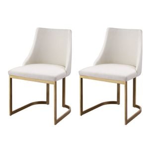 2x Dining Chairs Beige