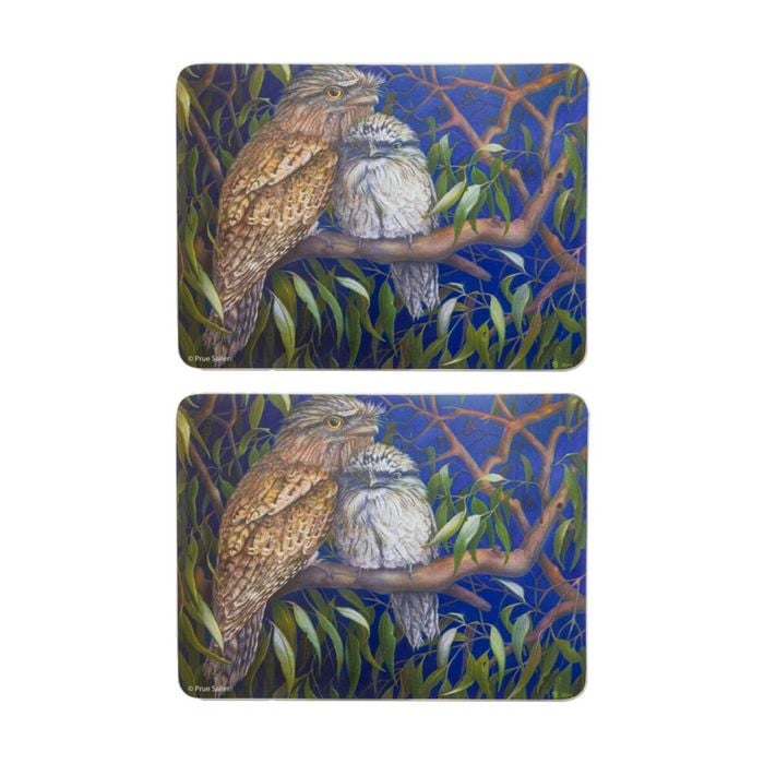 2x Ashdene Midnight Tawny Surface Protector Native Birds Animal Art