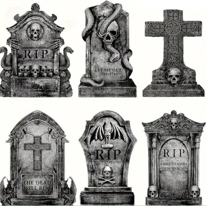 Lifebay Halloween Tombstone Decoration Set of 6