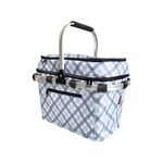 Sachi Fabric 4 Person Insulated Picnic Basket Blue Gingham